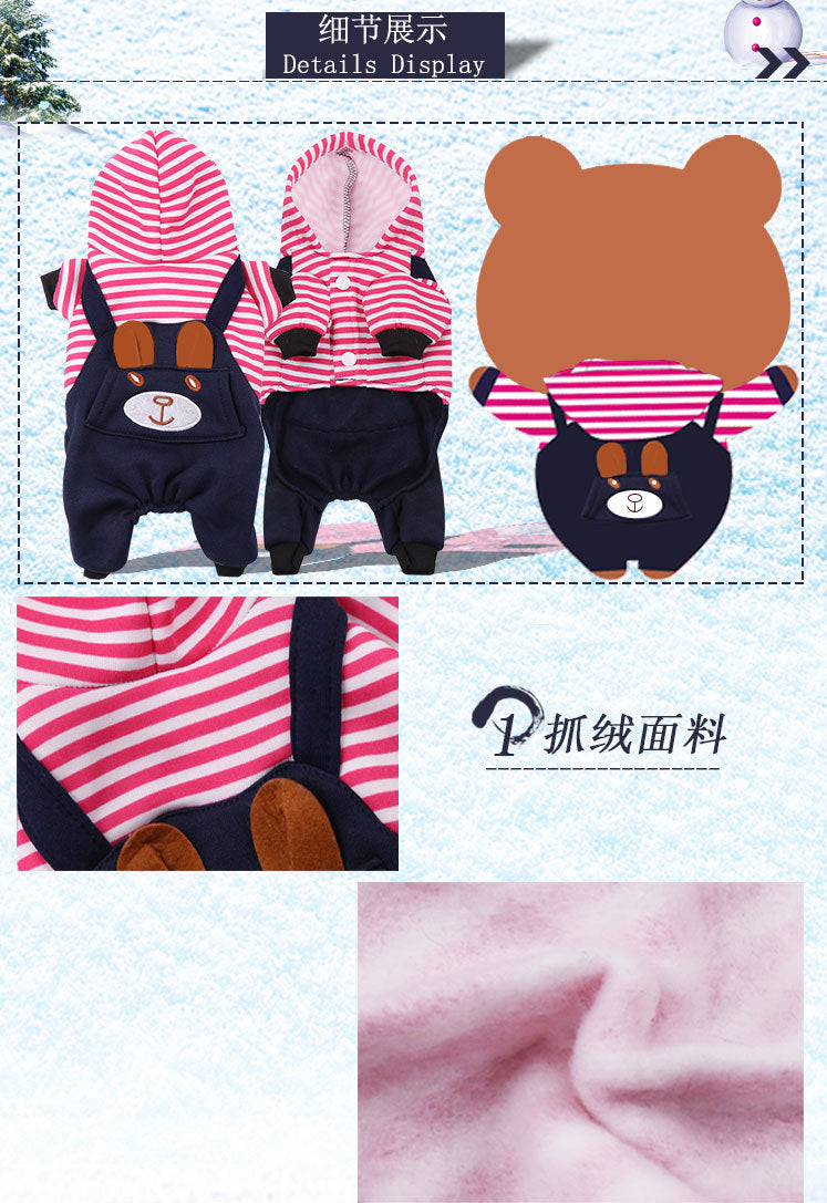 Cross-Border Pet Dog Clothes, Cat Autumn and Winter Four-Legged Cotton Coat, Cartoon Transformation Clothing, Cat Clothing, Dog Clothing Supplies