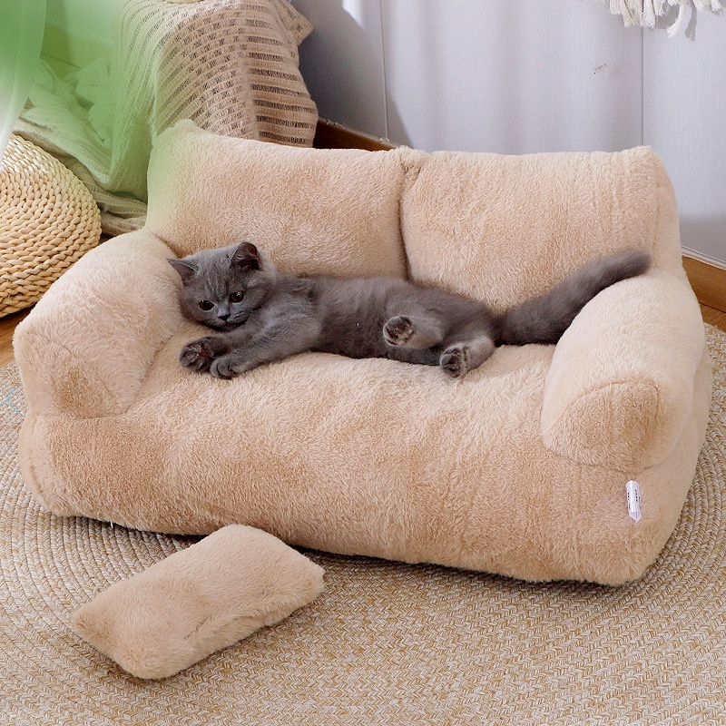 Luxury Plush Cat & Small Dog Bed