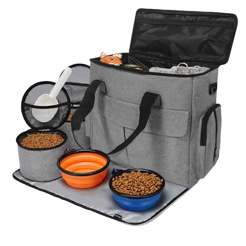 Large-Capacity Dog Food and Cat Food Backpack, Pet Travel Bag, Foldable Snack Bag, Dog Bag, Cat Bag, Portable Cross-Body Bag