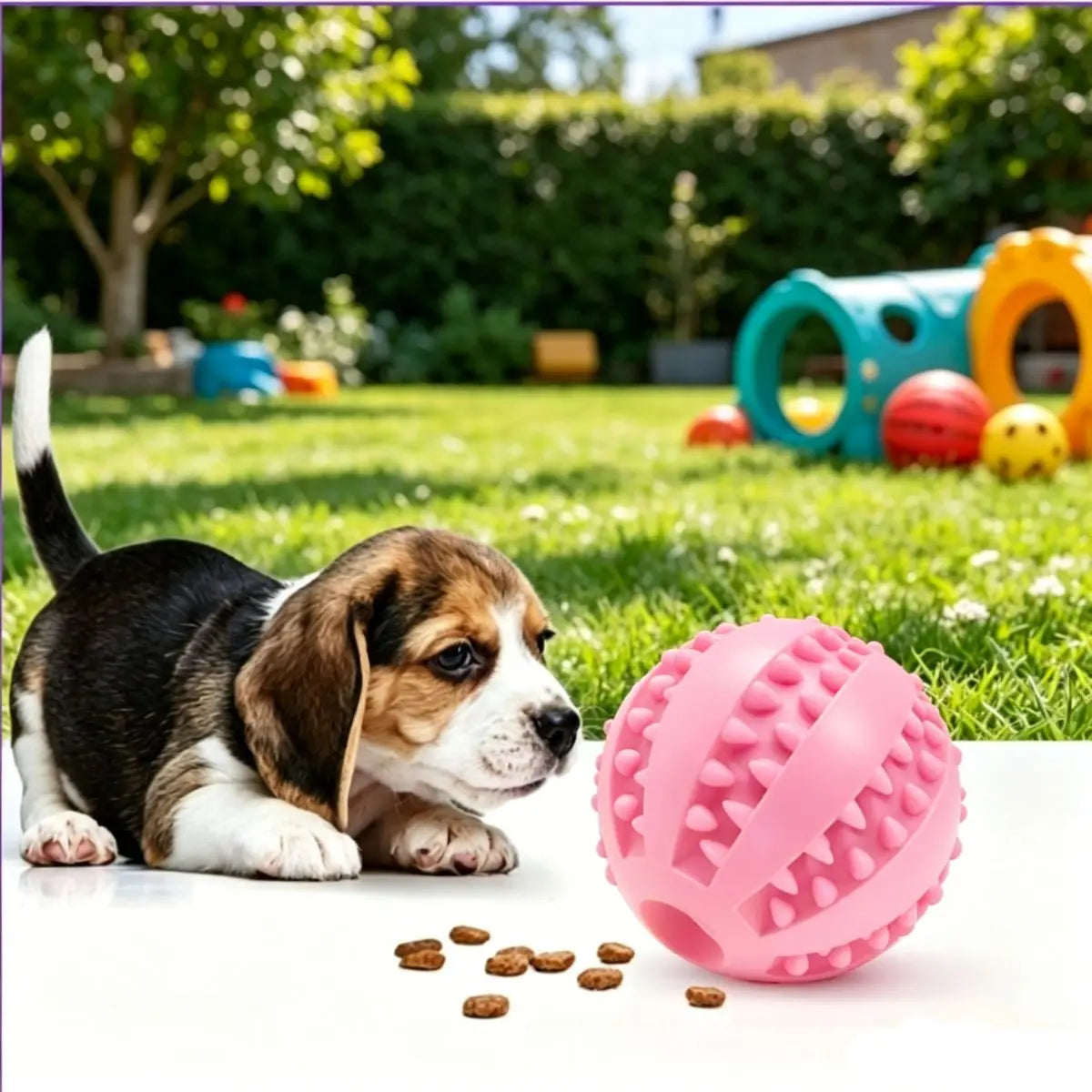 Dog Toy Ball Bite Resistant Teething Toys Balls for Small/Medium/Large Dog and Puppy Cat Dog Pet Food Treat Feeder Chew Tooth