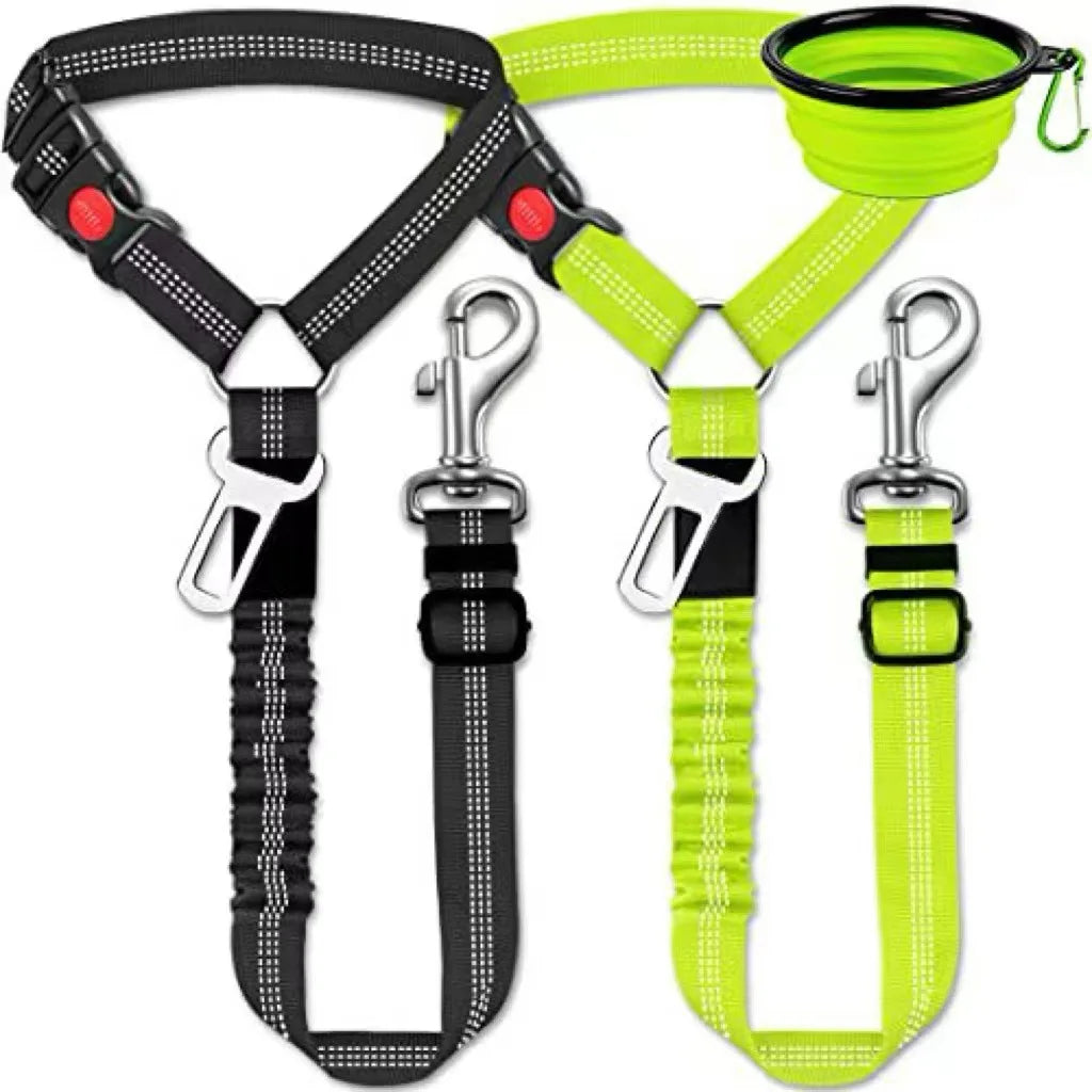 Adjustable Pet Car Seat Belt With Shock Absorbing Elastic Universal Clip Reflective Pet Car Seat Belt Pet Outdoor Supplies