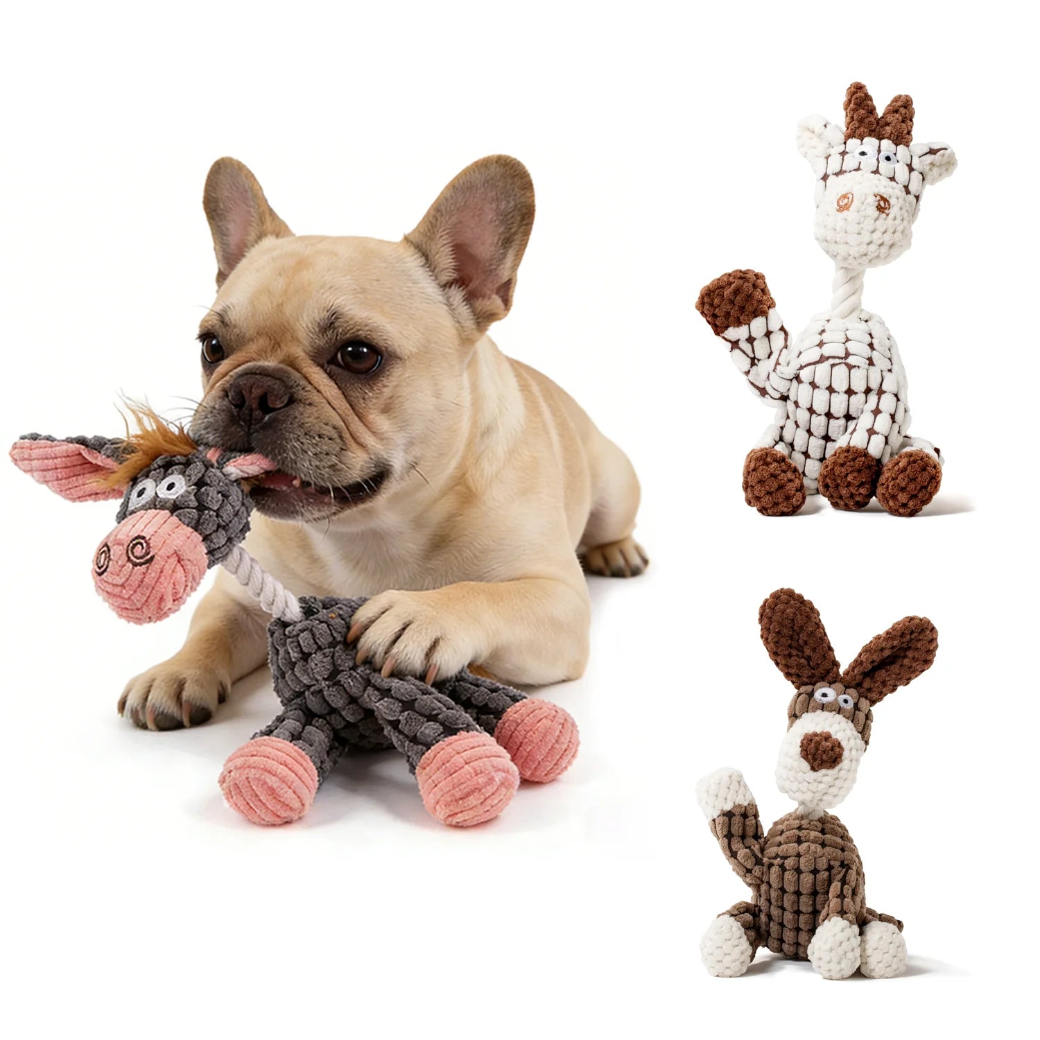Plush Donkey Chew Toy for Large Dogs