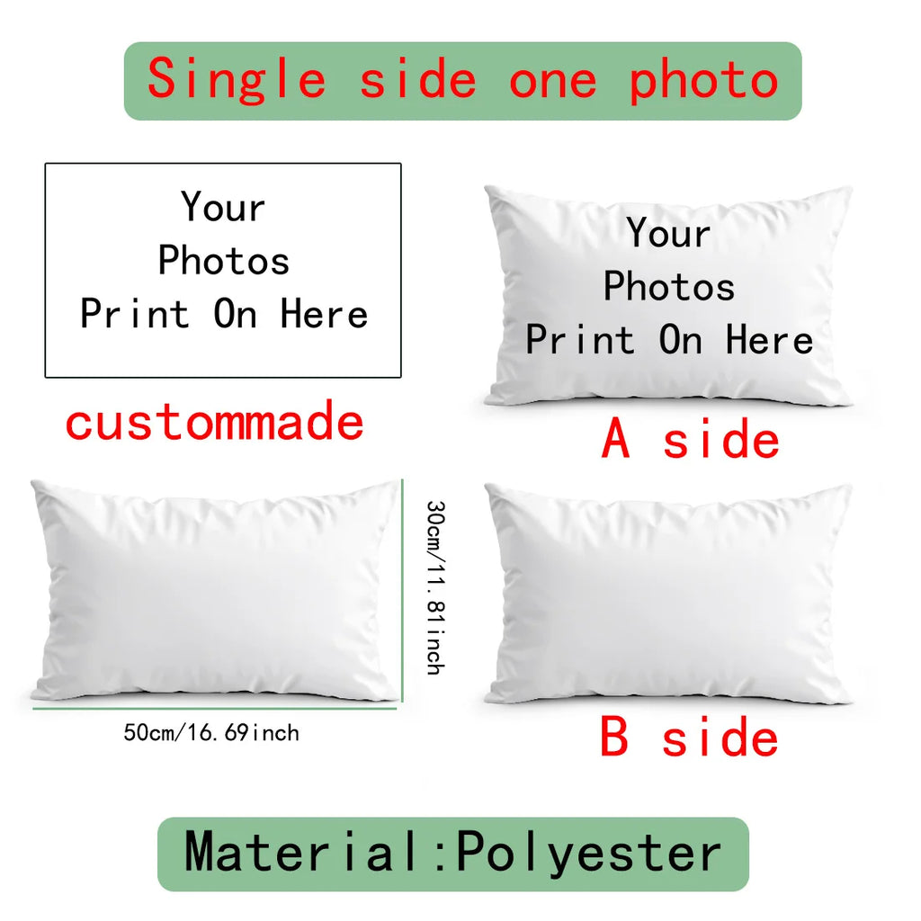 Custom Picture Printed Cushion Cover Pet Personal Life Photos Pillow Cover Custom 100% Polyester Pillowcases In Various Sizes