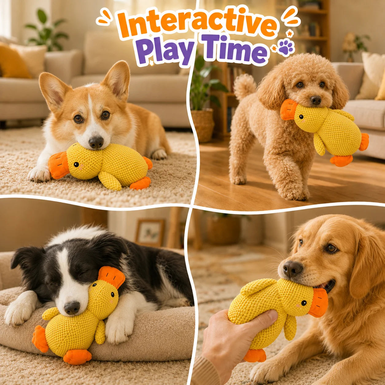 Sleeping Duck Plush Squeaky Dog Toy