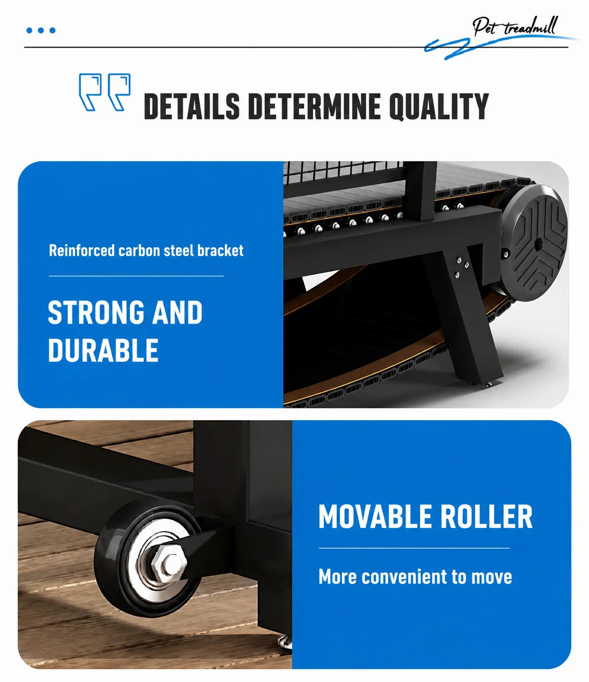 Dog Treadmill, Non-motorized, Quiet, Smooth, Adjustable Pet Treadmill, Pit Bull Training Equipment with Brakes and Speedometer