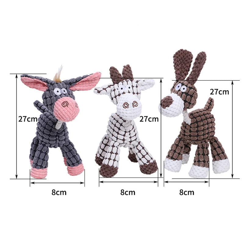 Plush Donkey Chew Toy for Large Dogs