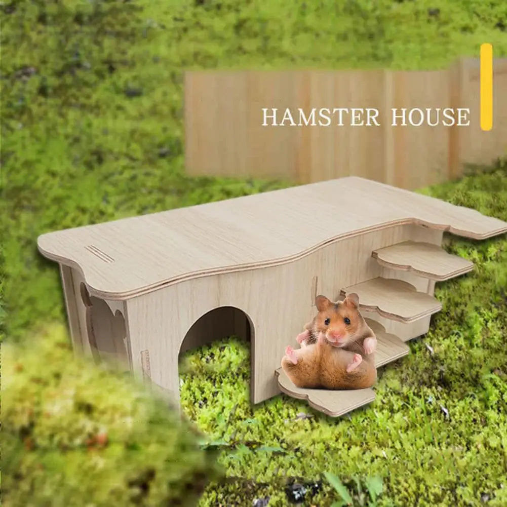 Shelter  Eco-friendly Hamster Hideout House Exercise Toy Living Hut Small Pet Nest Bite Resistant   for Golden Bear Rat