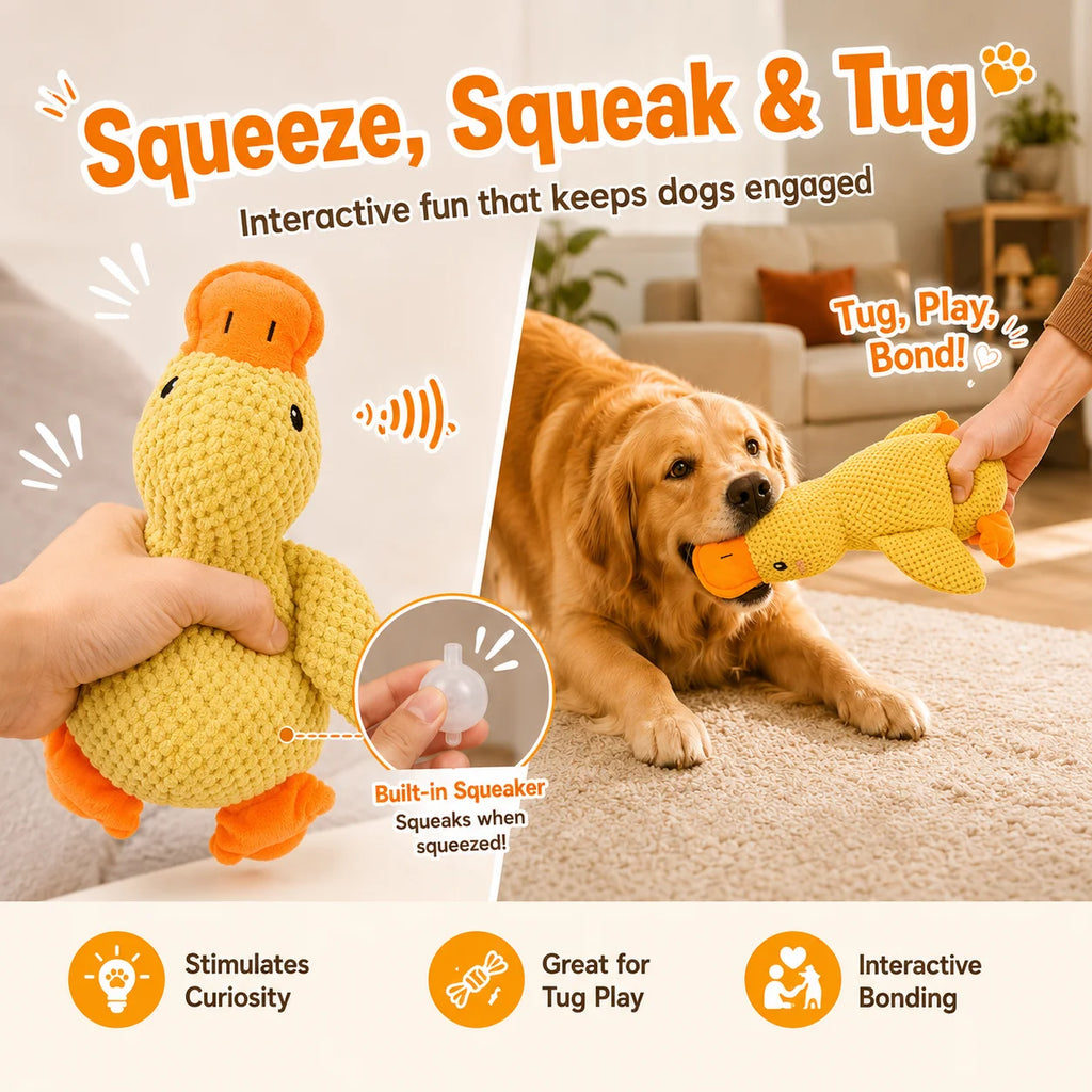 Sleeping Duck Plush Squeaky Dog Toy