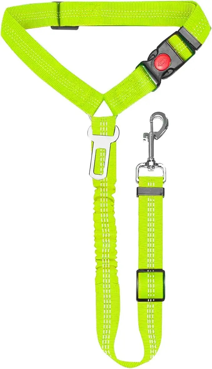 Adjustable Pet Car Seat Belt With Shock Absorbing Elastic Universal Clip Reflective Pet Car Seat Belt Pet Outdoor Supplies