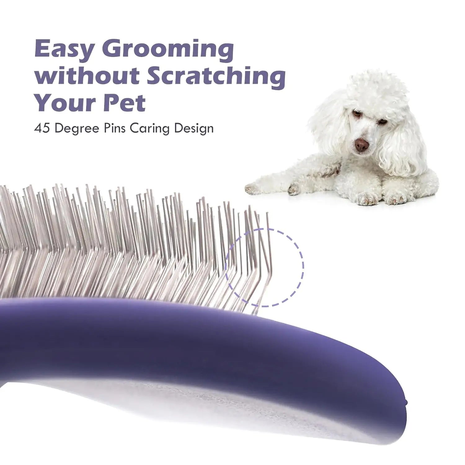 Dematting Grooming Brush for Curly & Long-Haired Dogs