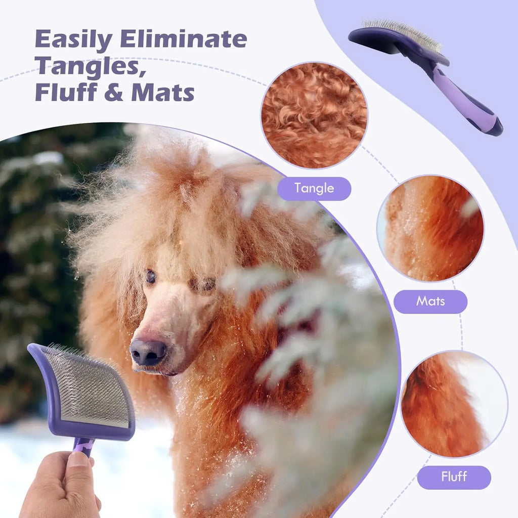 Dematting Grooming Brush for Curly & Long-Haired Dogs
