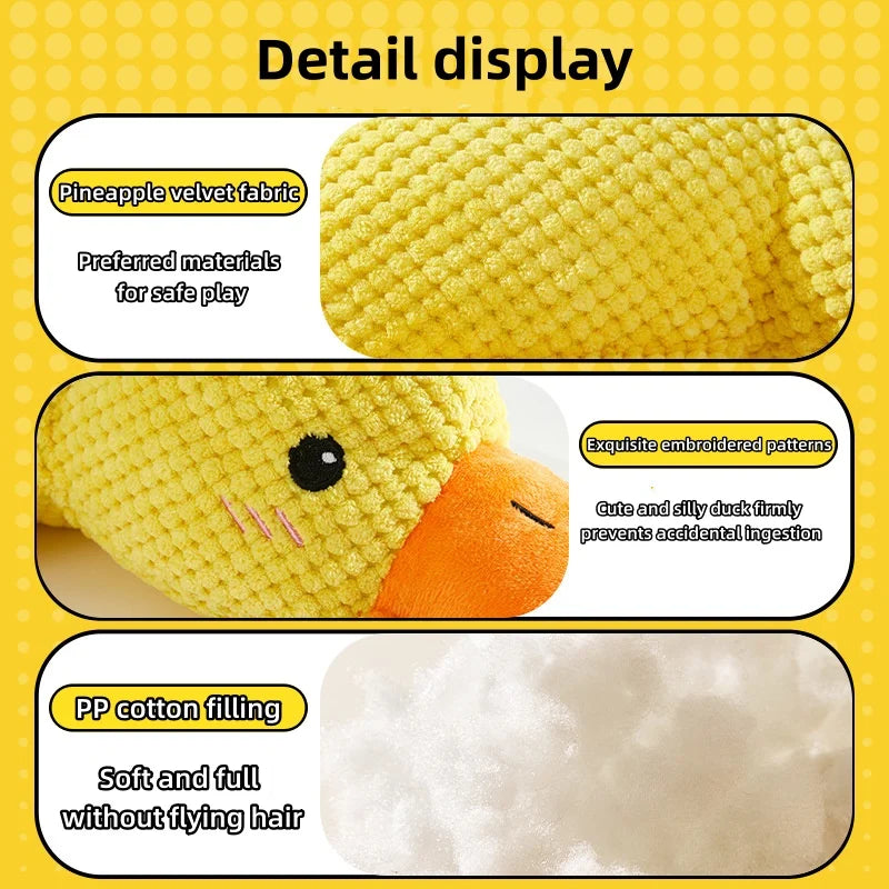 Plush Duck Chew Toy - size and colour reference
