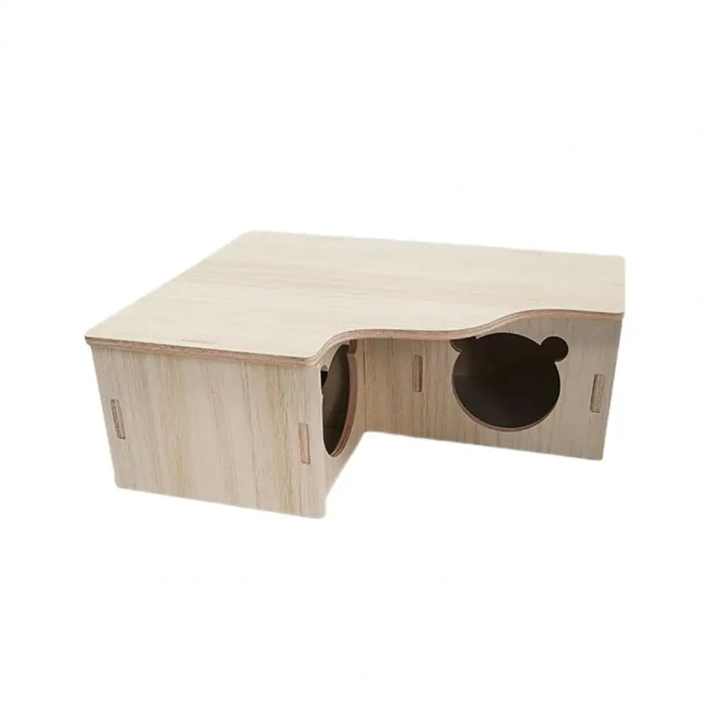 Eco-Friendly Wooden Hideout for Hamsters & Small Pets