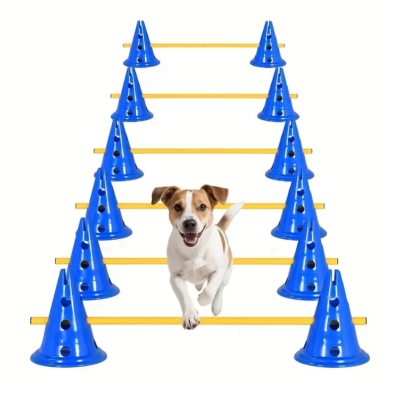 Dog Agility Training Equipment Set — Hurdle & Roadblock