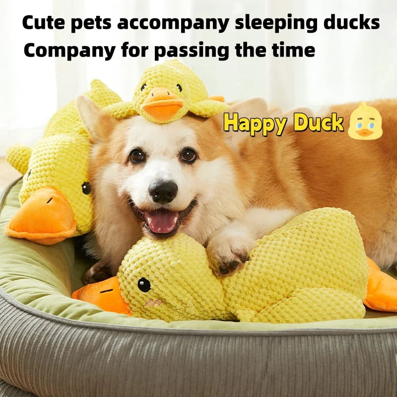 Plush Duck Chew Toy - close-up detail view
