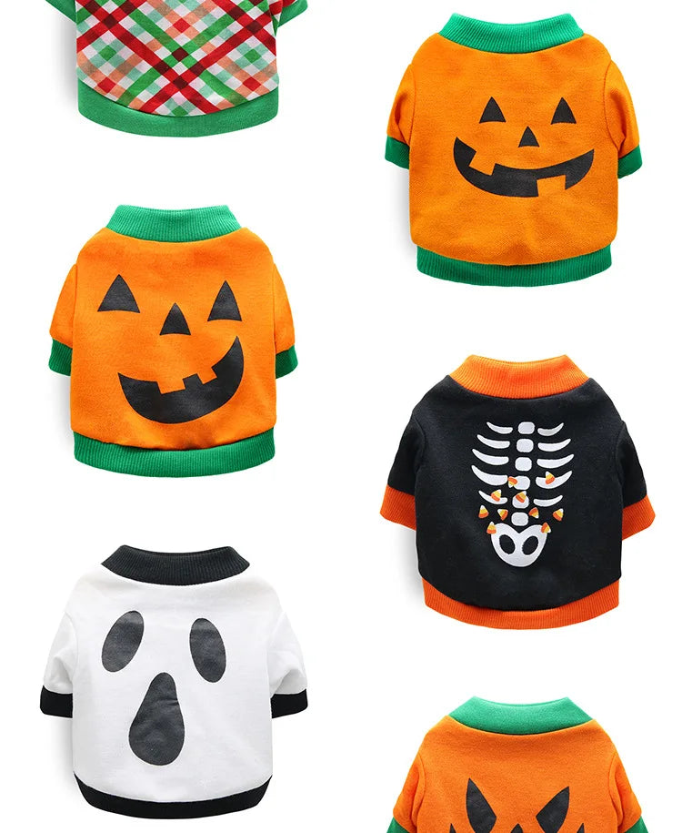 Halloween & Christmas Pet Clothes - Dog & Cat Winter Outfits for Small Breeds, Teddy, Siamese, Persian, Garfield & Blue Cats