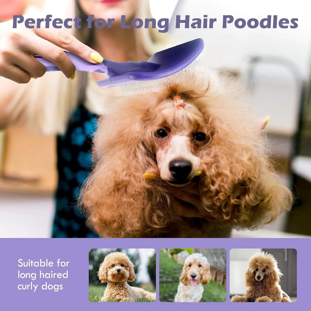 Dematting Grooming Brush for Curly & Long-Haired Dogs