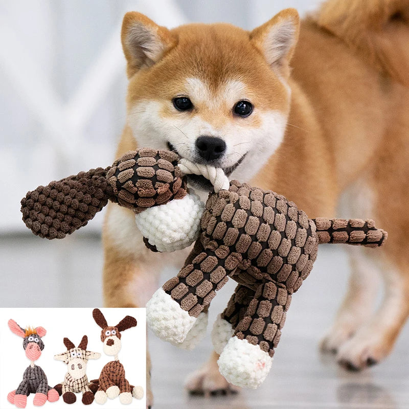 Plush Donkey Chew Toy for Large Dogs