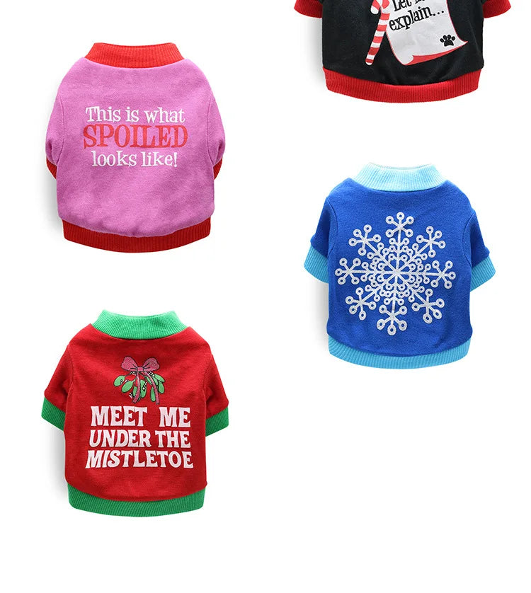 Halloween & Christmas Pet Clothes - Dog & Cat Winter Outfits for Small Breeds, Teddy, Siamese, Persian, Garfield & Blue Cats