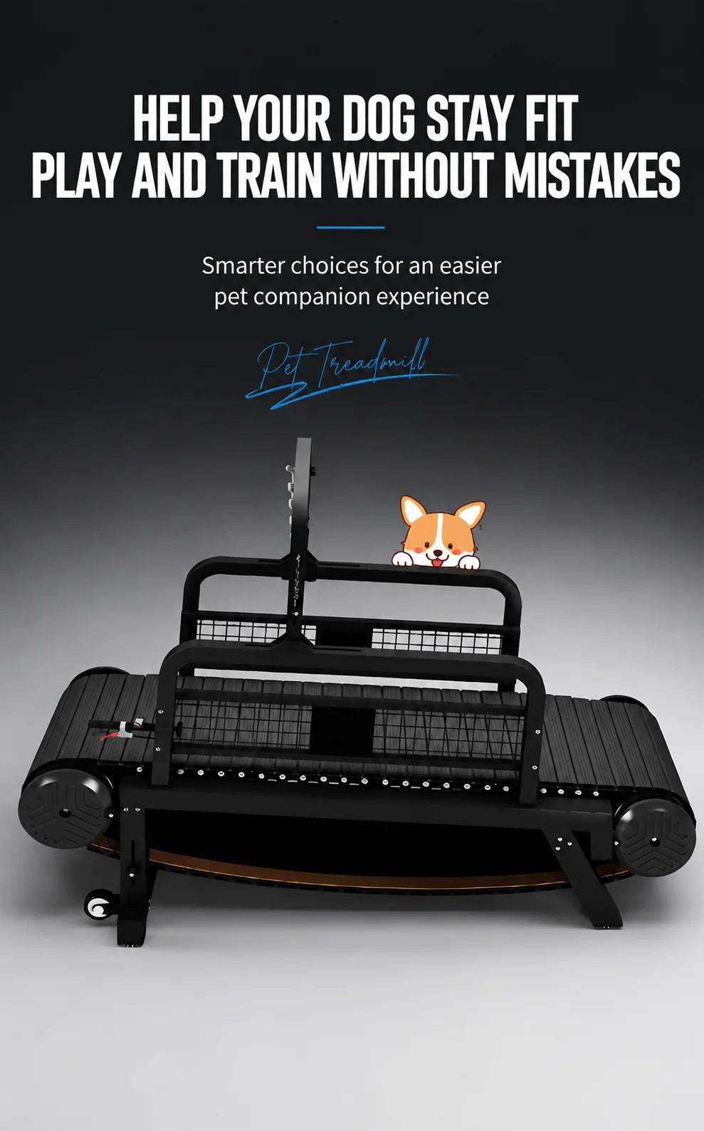Dog Treadmill, Non-motorized, Quiet, Smooth, Adjustable Pet Treadmill, Pit Bull Training Equipment with Brakes and Speedometer