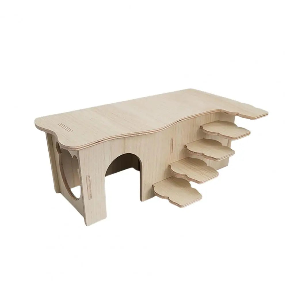 Eco-Friendly Wooden Hideout for Hamsters & Small Pets