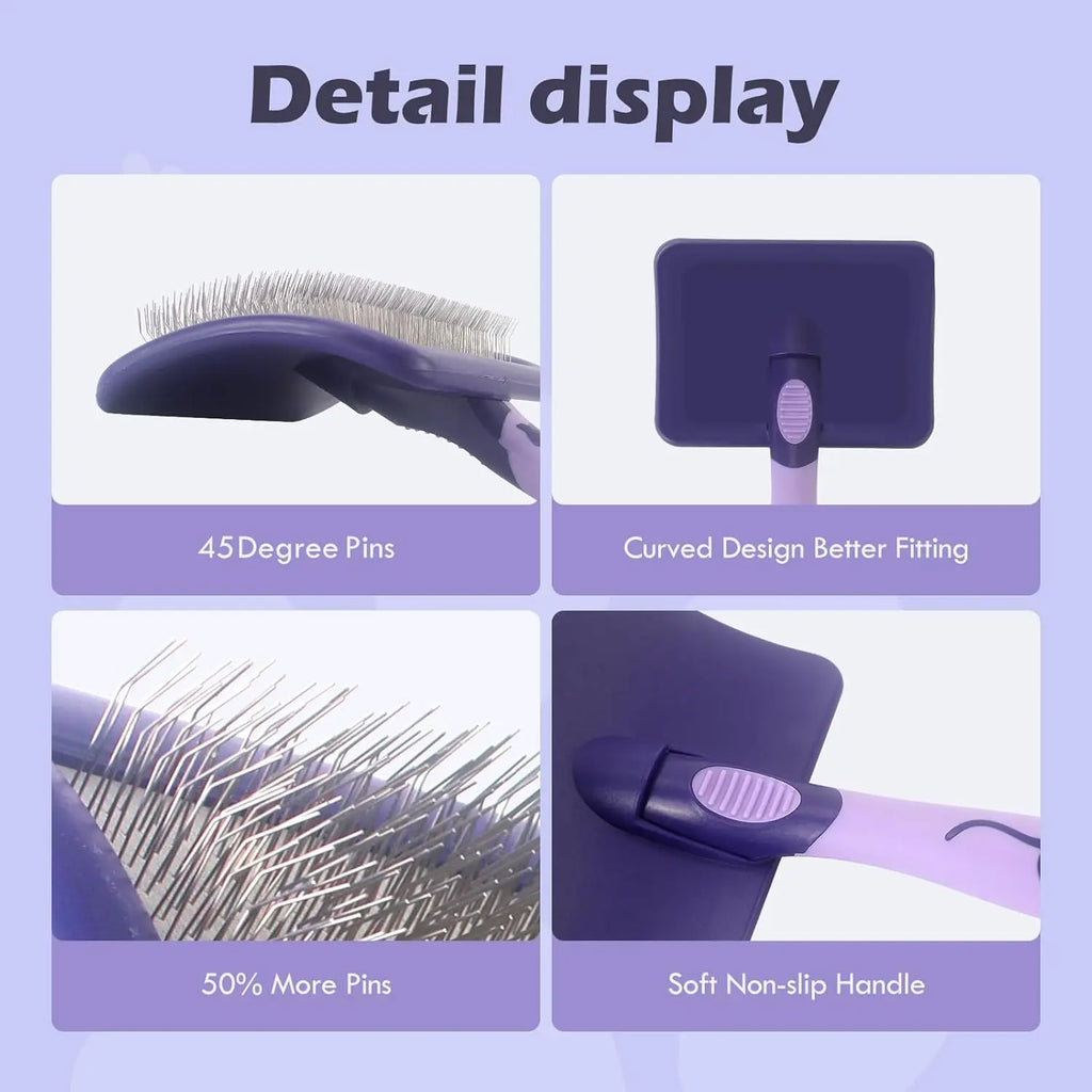 Dematting Grooming Brush for Curly & Long-Haired Dogs