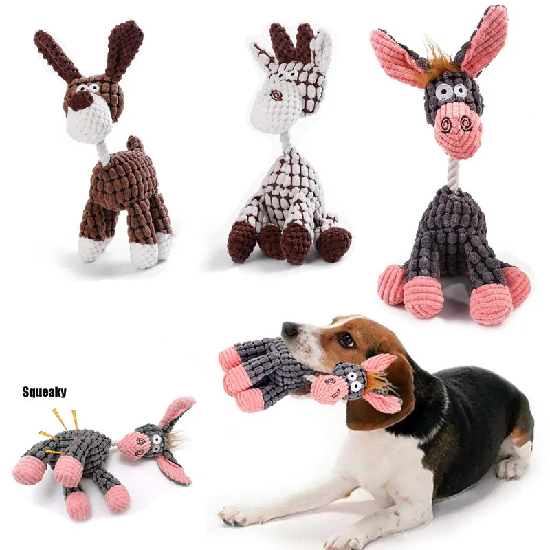 Plush Donkey Chew Toy for Large Dogs