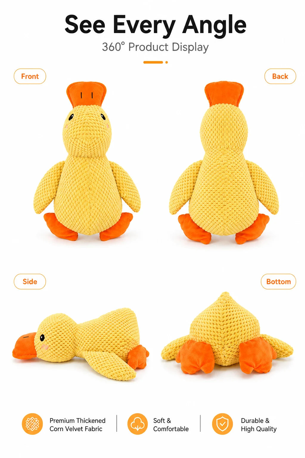 Sleeping Duck Plush Squeaky Dog Toy