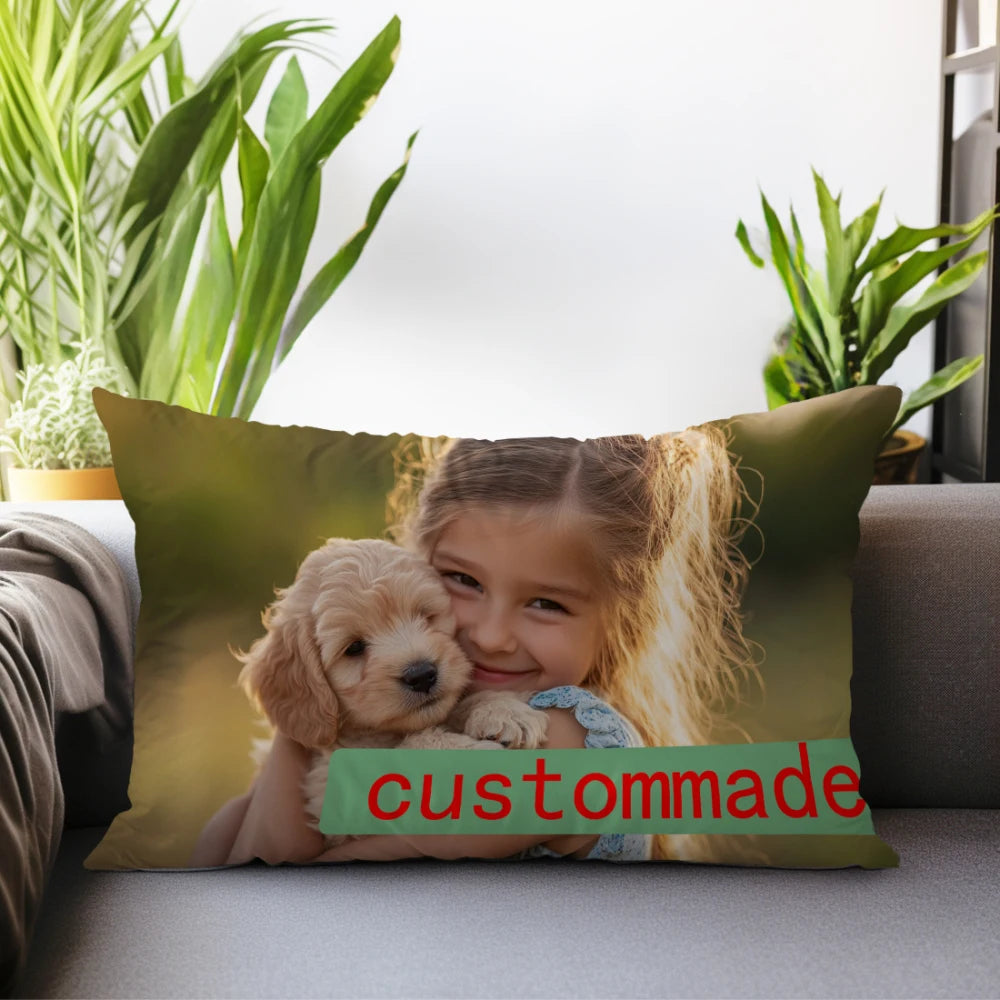 Custom Picture Printed Cushion Cover Pet Personal Life Photos Pillow Cover Custom 100% Polyester Pillowcases In Various Sizes