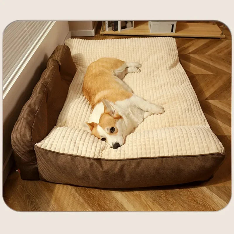 Removable Pet Beds Washable Dog Mat Winter Warm Dog Mat Luxury Sofa for Small Medium Dogs Plaid Bed for Cats Dogs Fluff Sleeping