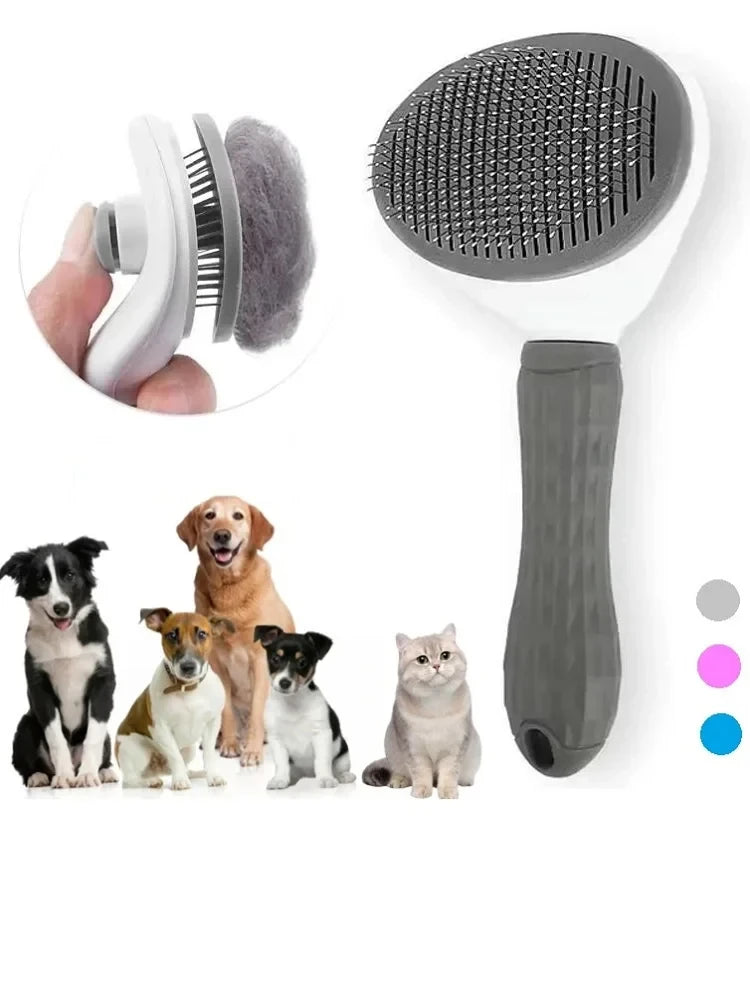 Pet Dog Brush Cat Comb Self Cleaning Pet Hair Remover Brush For Dogs Cats Grooming Tools Pets Dematting Comb Dogs Accessories