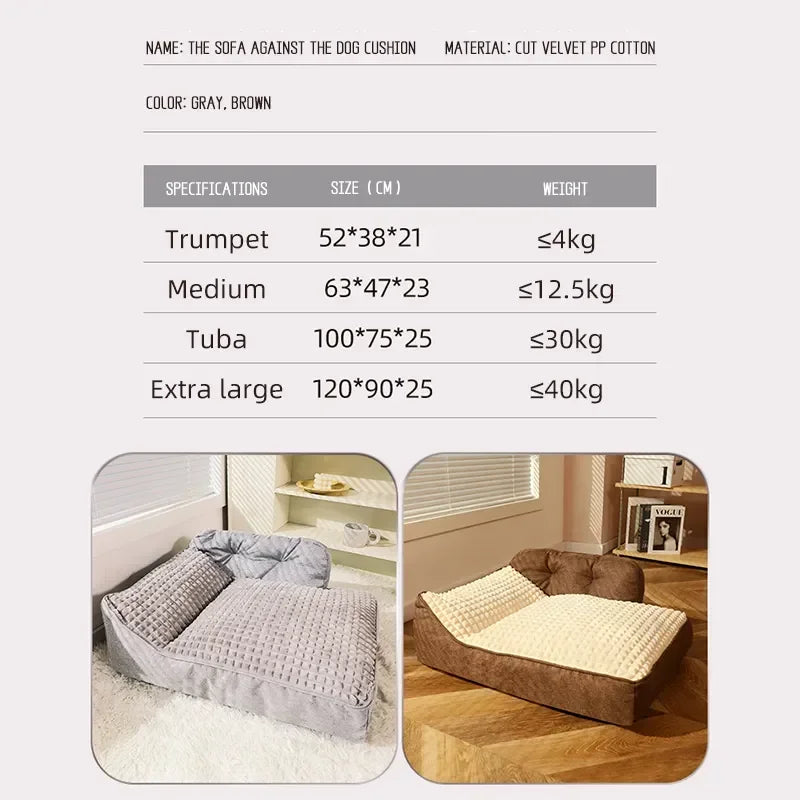 Removable Pet Beds Washable Dog Mat Winter Warm Dog Mat Luxury Sofa for Small Medium Dogs Plaid Bed for Cats Dogs Fluff Sleeping