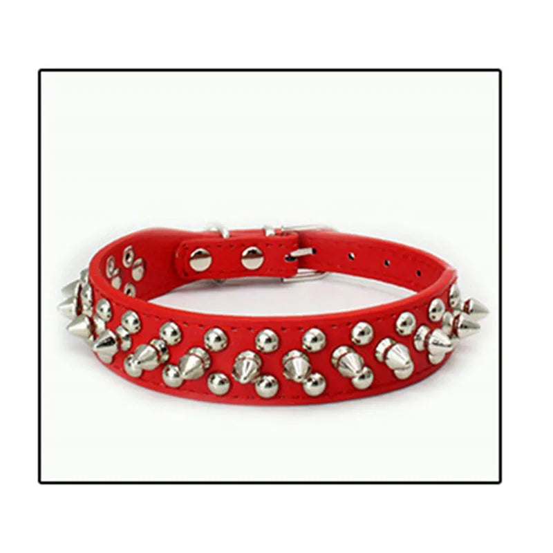 French Bulldog Pitbull Dogs Collar Retro Golden Rivet Studded Leather Pet Collar for Small Medium Large Dogs Spiked Neck Strap