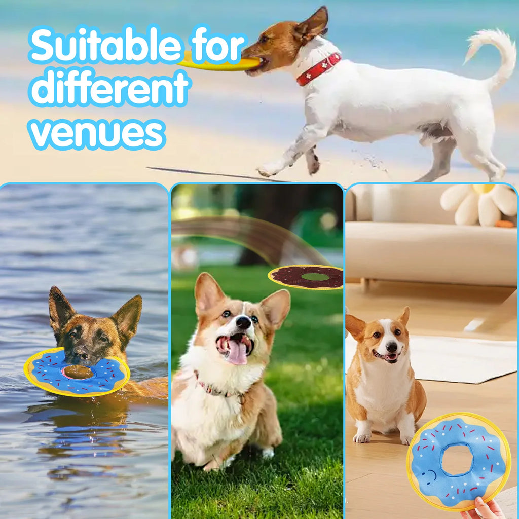 Dog Donuts, Noisy Paper Toys, Outdoor Interactive, Squeaking Sound, Bite Resistant, Suitable for Small and Medium-Sized Dogs