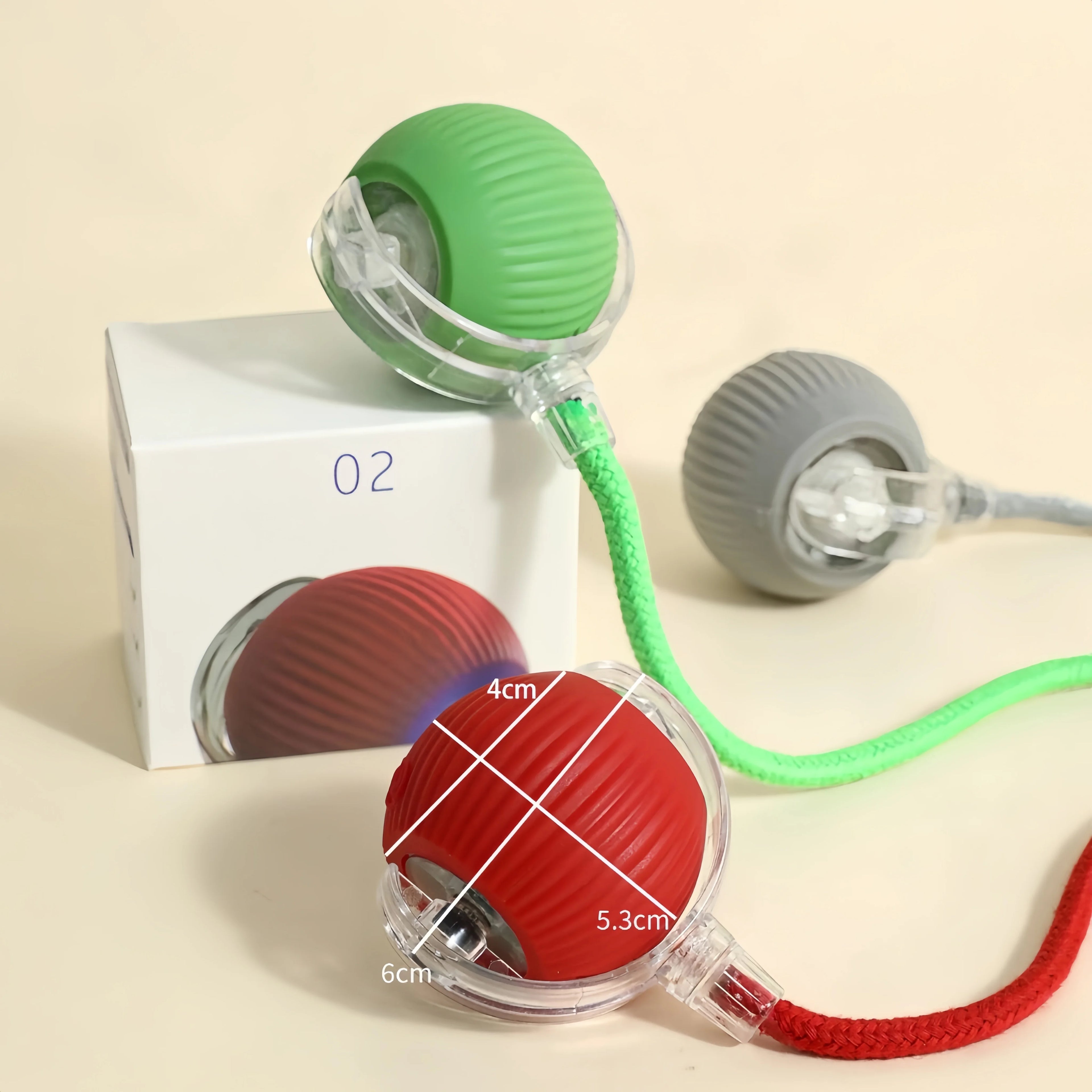 Automatic Rolling Ball Toy - size and colour reference