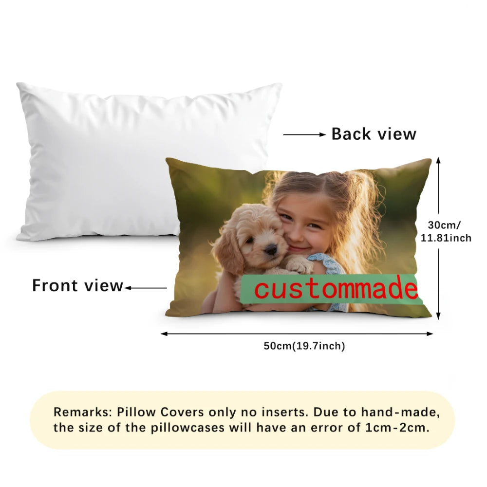 Custom Picture Printed Cushion Cover Pet Personal Life Photos Pillow Cover Custom 100% Polyester Pillowcases In Various Sizes