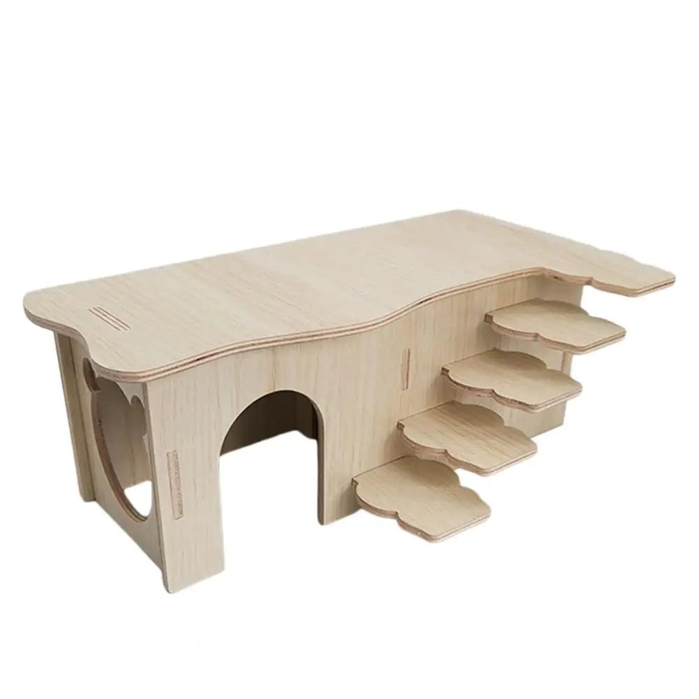 Eco-Friendly Wooden Hideout for Hamsters & Small Pets