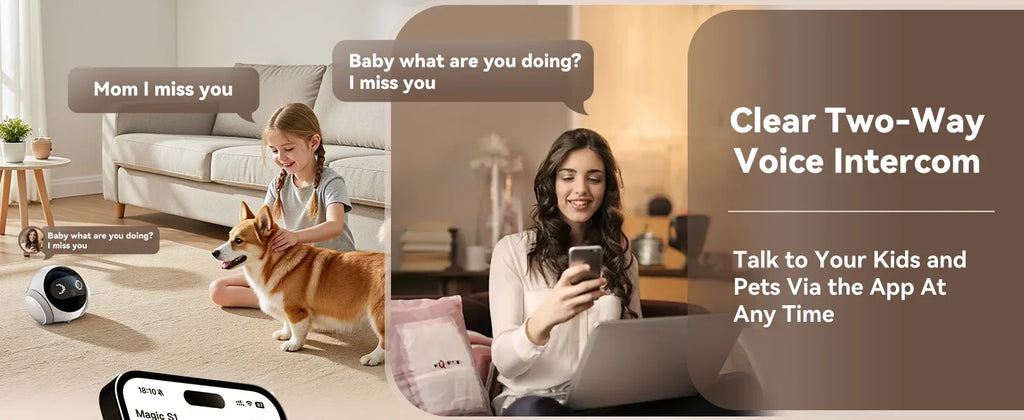 Pet Robot Camera | Indoor Movable with Auto-Recharge,2-Way Audio,Night Vision,Smart App Control,Cats/Dogs/Baby/Elderly