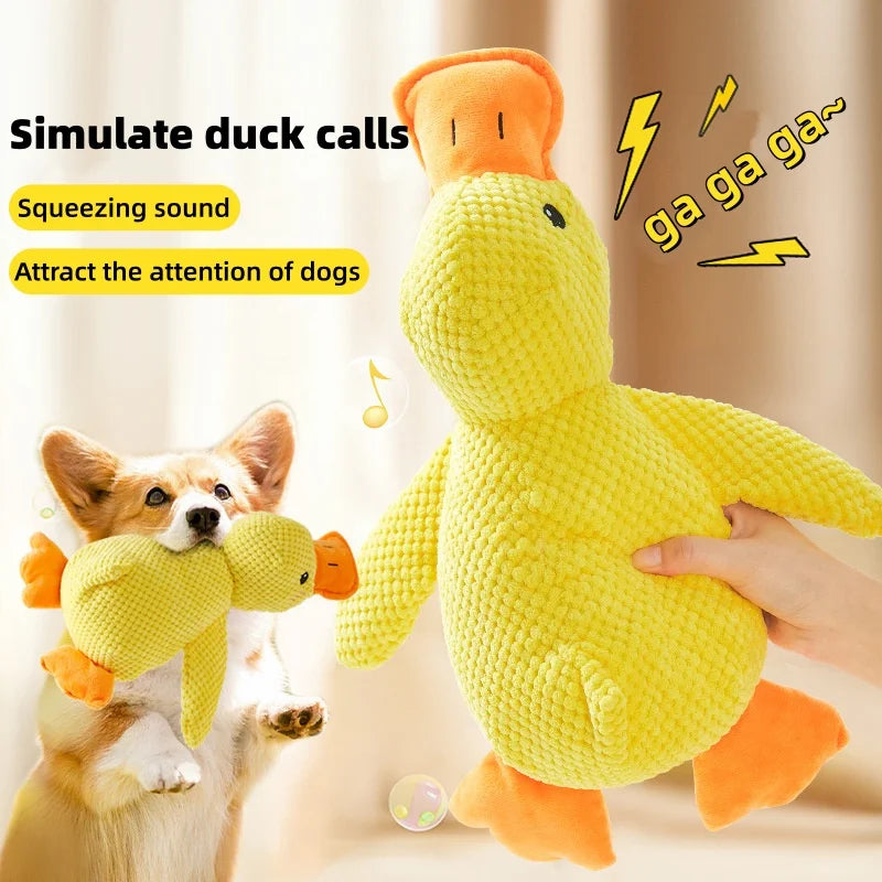 Plush Duck Chew Toy - in use