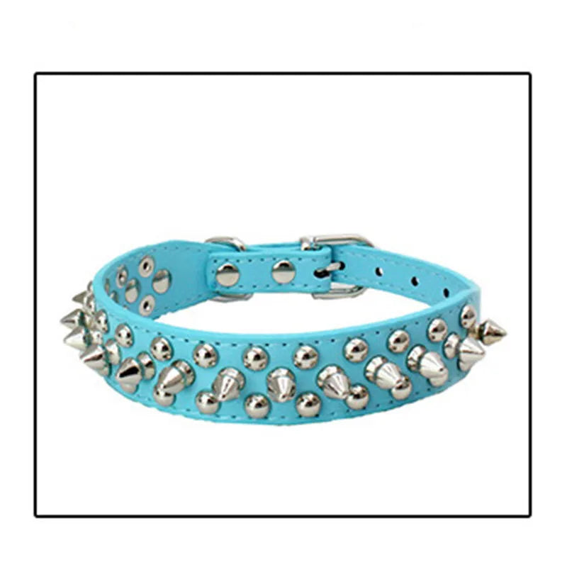 French Bulldog Pitbull Dogs Collar Retro Golden Rivet Studded Leather Pet Collar for Small Medium Large Dogs Spiked Neck Strap