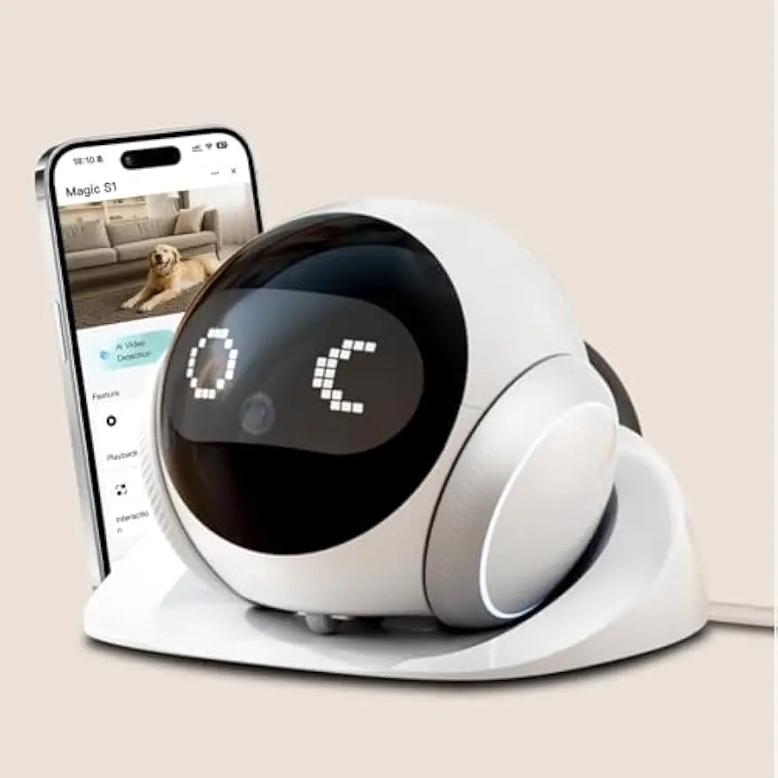 Pet Robot Camera | Indoor Movable with Auto-Recharge,2-Way Audio,Night Vision,Smart App Control,Cats/Dogs/Baby/Elderly