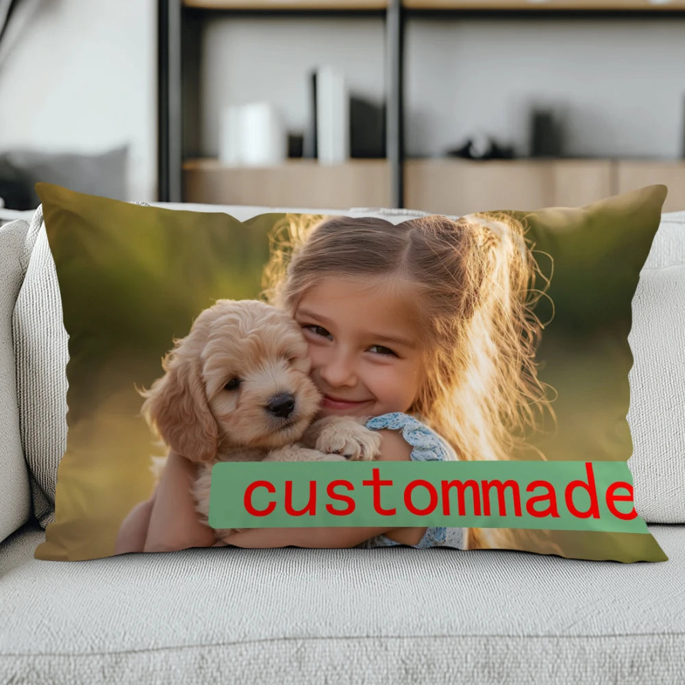 Custom Picture Printed Cushion Cover Pet Personal Life Photos Pillow Cover Custom 100% Polyester Pillowcases In Various Sizes