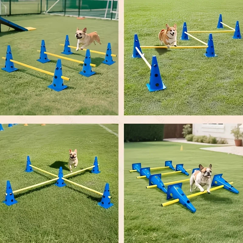 Dog Agility Training Equipment Set — Hurdle & Roadblock