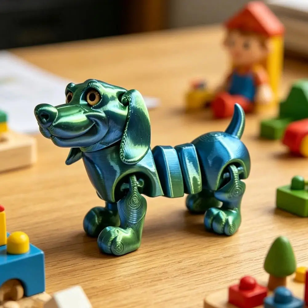 3D Printed Flexible Dog Figurine — Desk Toy