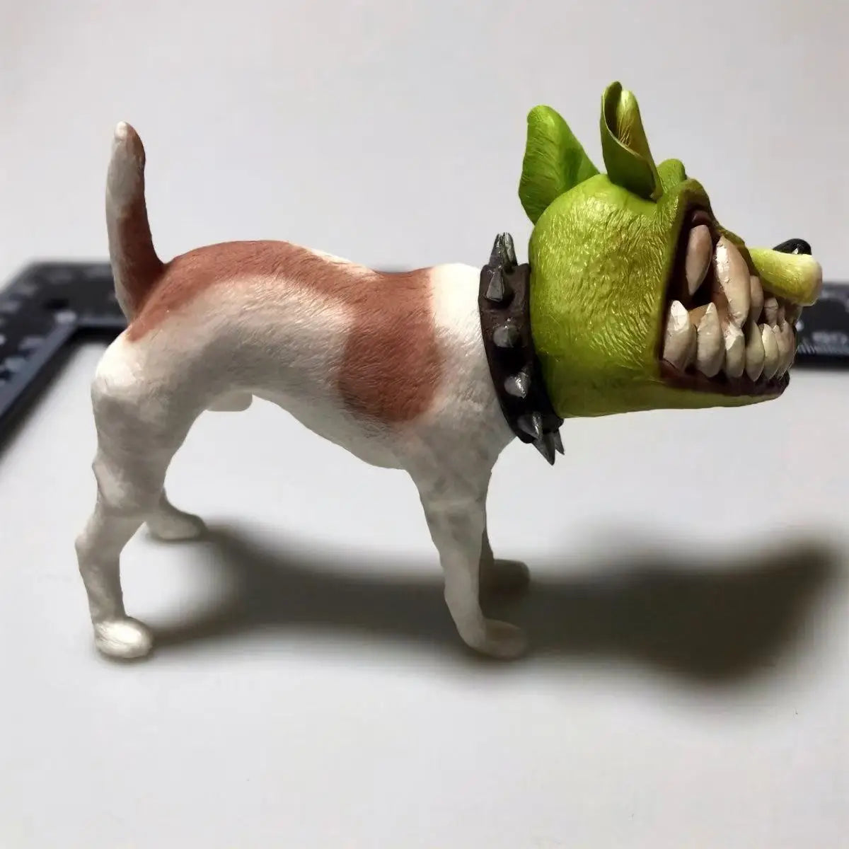 Handmade Dog Figurine - close-up detail view