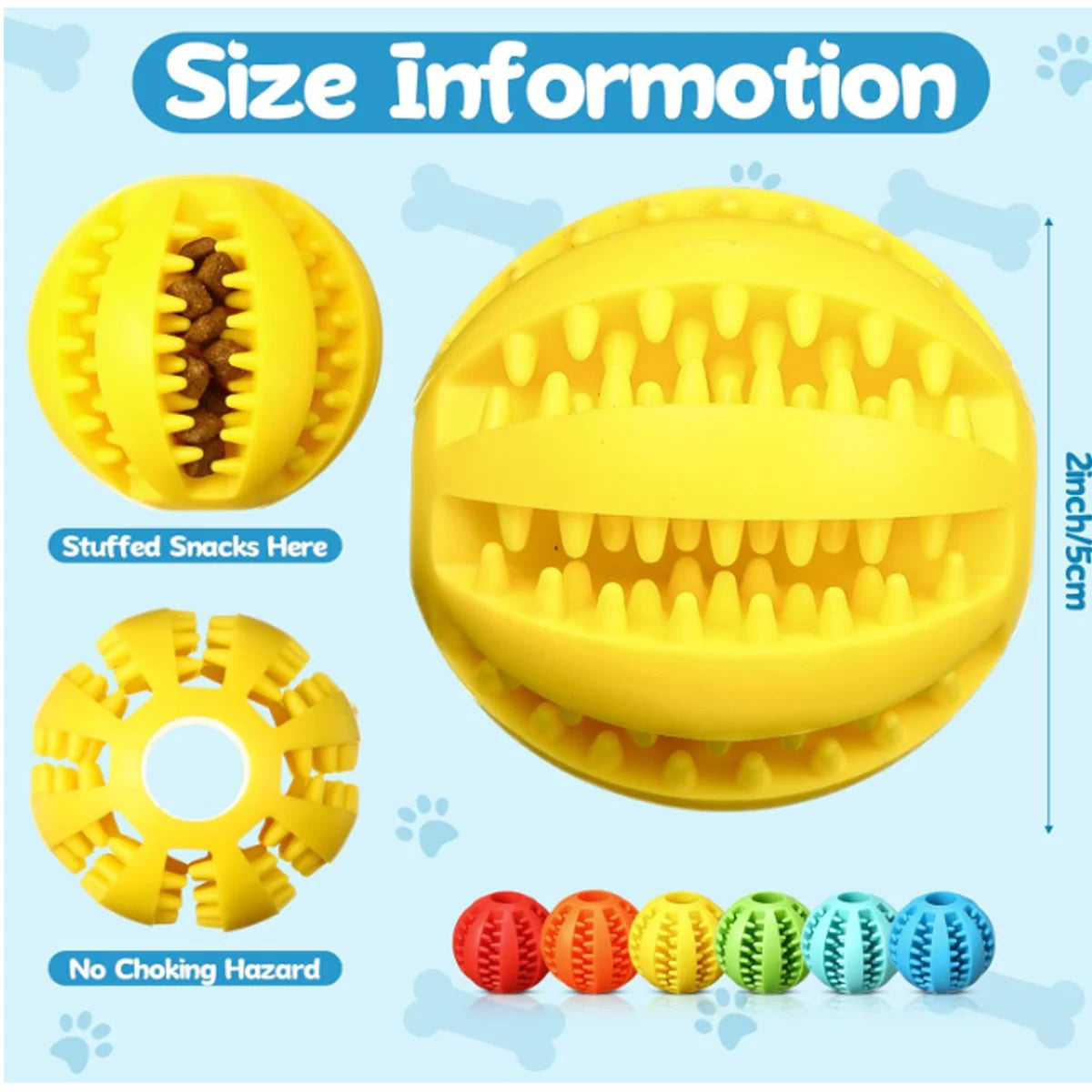 Interactive Treat-Dispensing Dental Chew Ball