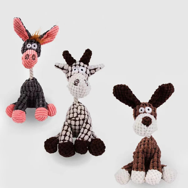 Plush Donkey Chew Toy for Large Dogs