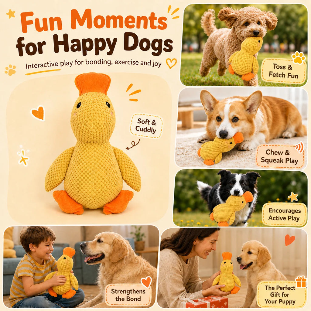 Sleeping Duck Plush Squeaky Dog Toy
