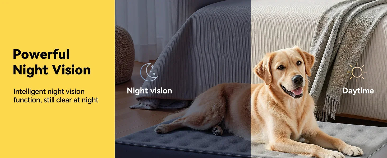 Pet Robot Camera | Indoor Movable with Auto-Recharge,2-Way Audio,Night Vision,Smart App Control,Cats/Dogs/Baby/Elderly