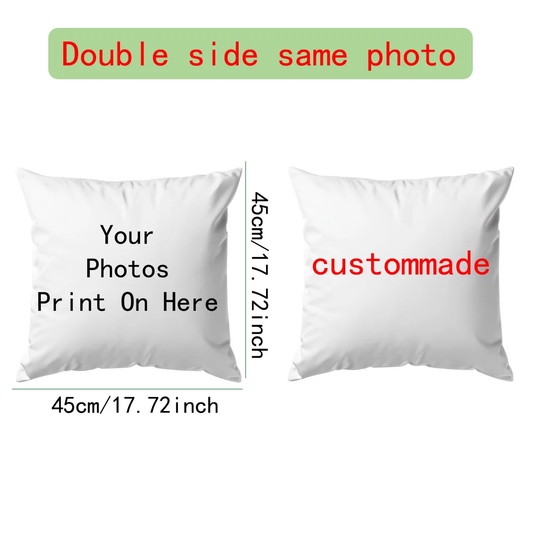 Custom Picture Printed Cushion Cover Pet Personal Life Photos Pillow Cover Custom 100% Polyester Pillowcases In Various Sizes